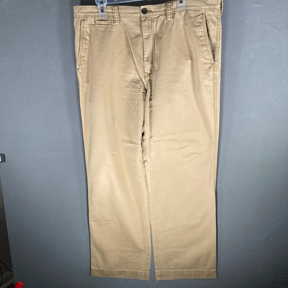 Mens Khaki Pants 38x32 Beige Casual Chino‎ Straight Fit Cotton Comfortable